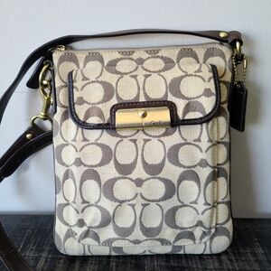 Coach Vintage Kristin Signature Linen Swingback Crossbody Bag #45087